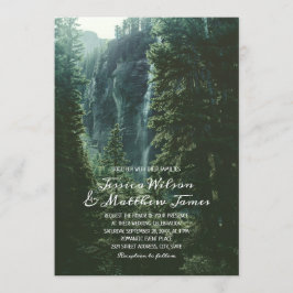 Convite Casamento de Casas de Quedas de Água nas Montanhas
