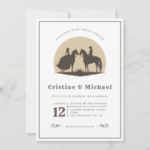 Convite Casamento de cavalos silhoule