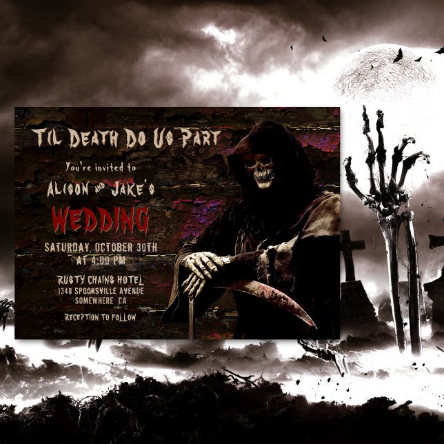 Convite Casamento de Caveira Gótica (Criador carregado)