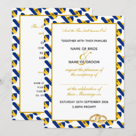 Convite Casamento de Celebração de Script Dourado Cristão 