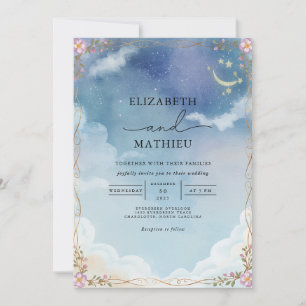 Convite Casamento de Celestial Cloud Bloom