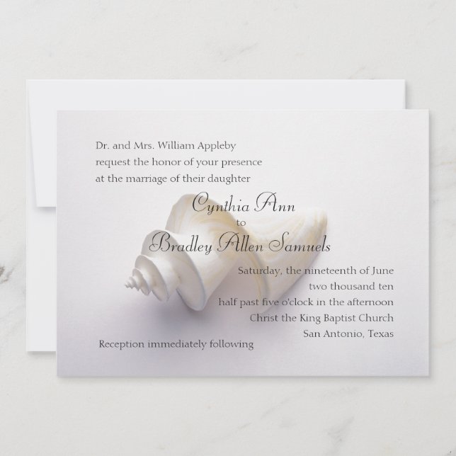 Convite Casamento de Célula do Mar na Areia (Frente)