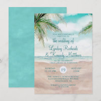 Casamento de Cena de Praia da Ilha Breeze Palm Tre