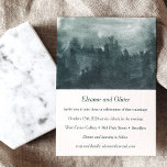 Convite Casamento de Cena Verde abstrato Watercolor<br><div class="desc">Abstrato Rustic Watercolor Forest Green Landscape Convite para Casamento</div>