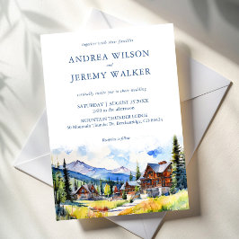 Convite Casamento de cenário de verão na vila das montanha
