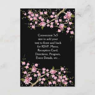 Convite Casamento de Cerejeiras Japonesas Black Pink