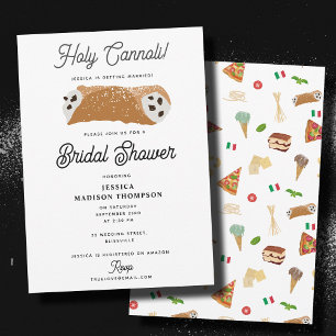 Convite Casamento de Chá de panela de Santa Comida Cannoli