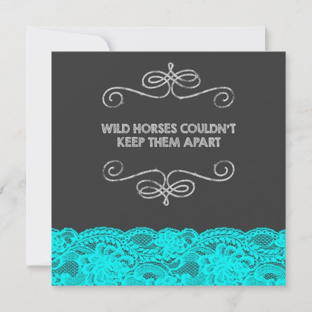 Convite Casamento de Chalkboard com cavalos selvagens (Frente)