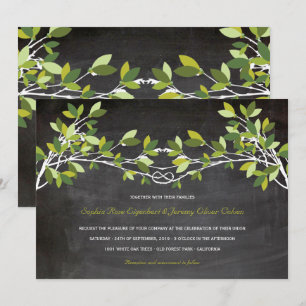 Convite Casamento de Chalkboard de Árvore de Amor de Ver