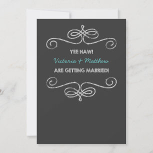 Convite Casamento de Chalkboard de Redneck