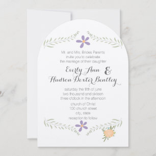 Convite Casamento de Chalkboard Peach Lilac Aqua Floral Ga