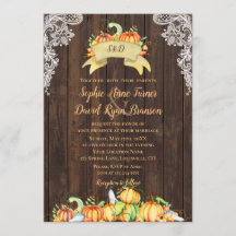 Casamento de Chall Vintage Wood Lace Pumpkins