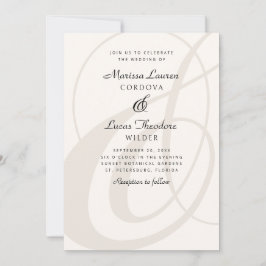 Convite Casamento de Champagne Ampersand Script Calliograf