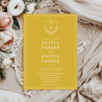 Casamento de Champanhe Dourado com Crest Clássico 