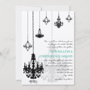 Convite Casamento de Chandeliers Negros 7