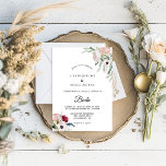 Convite Casamento de Charming Tropical Floral Greenery, Es<br><div class="desc">Este charmoso convite para casamento floral floral tropical é perfeito para um casamento russo espanhol. Esse design pintado à mão encantador apresenta uma pincelada precioso,  flores roxas e folhagem verde bem arrumada em buquês elegantes.</div>