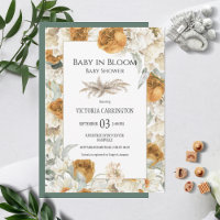 Casamento de Chás de fraldas Neutrais Florais em B