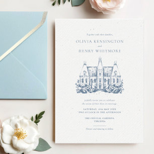 Convite Casamento de Chateau Venue Minimalista