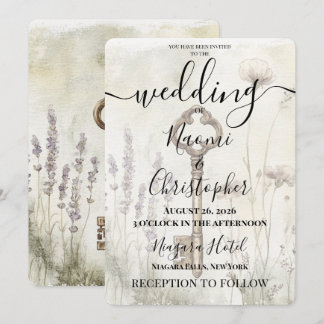 Convite Casamento de Chave Vintage Personalizada
