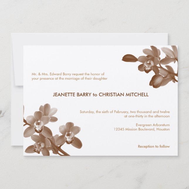 Convite Casamento de chic no jardim moderno com o amante d (Frente)