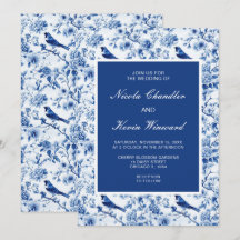 Casamento de Chinoiserie Blue Birds and Flowers