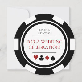 Convite Casamento de Chip-Chip Preto de Las Vegas