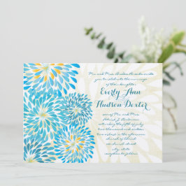 Convite Casamento de Chrysanthemum Floral Farmhouse Rustic