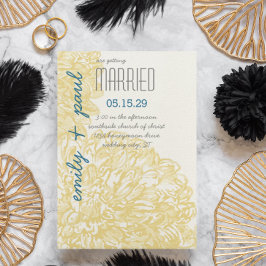 Convite Casamento de Chrysanthumum Amarelo