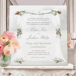 Convite Casamento de Chuppah no Exterior da Floresta
