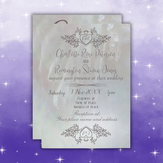 Convite Casamento de Cinza/Mãe de Pérola