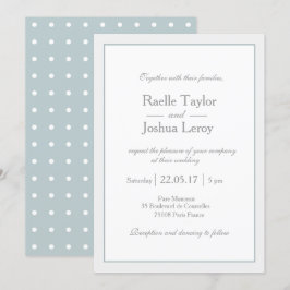Convite Casamento de cinzas azuis minimalistas clássicas