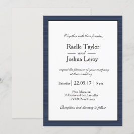 Convite Casamento de Cinzas brancas azuis Marinhos minimal