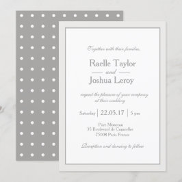 Convite Casamento de cinzas brancas minimalistas clássicas