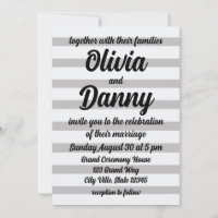 Casamento de cinzas Brancas Stripes Cute Beach