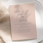 Convite Casamento de Cinzas de Blush Moderno Minimalista<br><div class="desc">Convite para Casamento de Escamudo Moderno e Cinzas Minimalista</div>