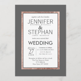 Convite Casamento de Cinzas de esteira Rosa e Dourada