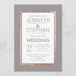 Convite Casamento de Cinzas de esteira Rosa e Dourada