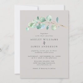 Convite Casamento de Cinzas de Pastel com Calor Simples