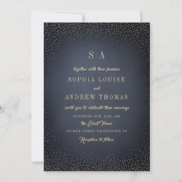 Convite Casamento de cinzas e Dourado brilho sofisticado e