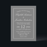 Convite Casamento de Cinzas Minimalista Clássica<br><div class="desc">Convite de casamento clássico minimalista</div>