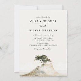 Convite Casamento de Cipreste de Escritura Nebulosa Costa 
