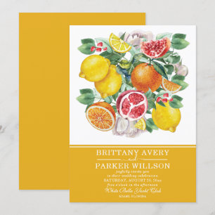 Convite Casamento de Citrinos Botânicos