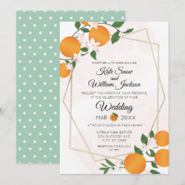 Convite Casamento de Citros Laranja-Flor
