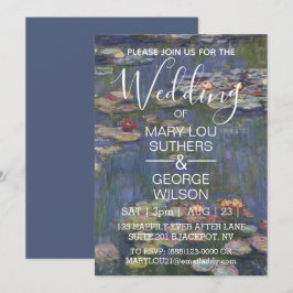 Convite Casamento de Claude Monet Water Lily