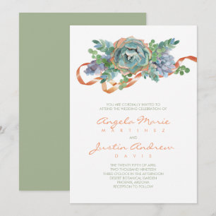 Convite Casamento de Cluster com Êxito de Watercolor