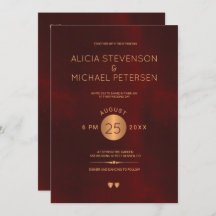 Casamento de cobre metálico vermelho-escuro clássi