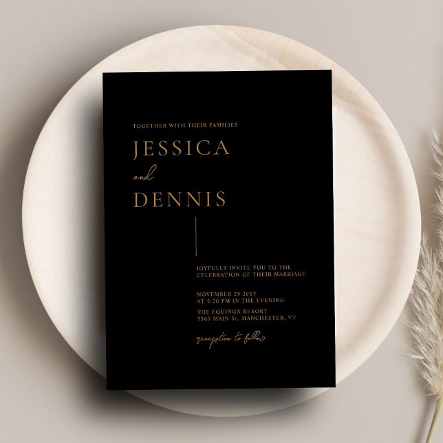 Convite Casamento de Cobre Mínimo Elegante Moderno (Criador carregado)