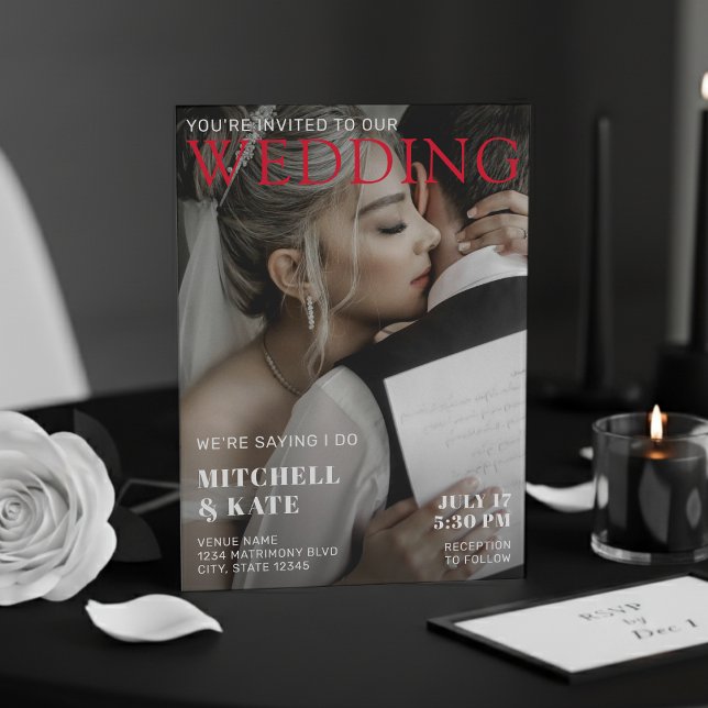 Convite Casamento de Cobrir da Revista (Magazine Cover Wedding Invitation
)