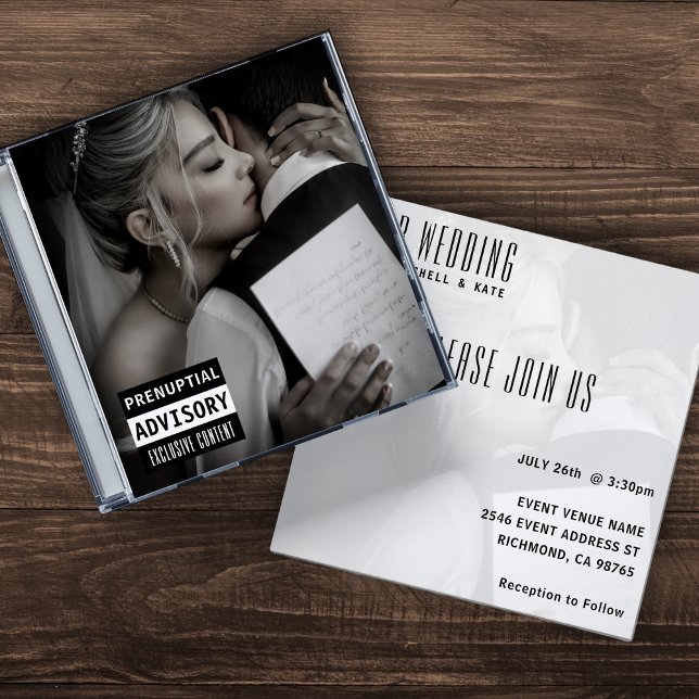 Convite Casamento de Cobrir de álbum de CDs de música (Music CD Case Album Cover Wedding Invitation
)