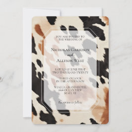 Convite Casamento de cochicho preto-creme-castanho-ocident